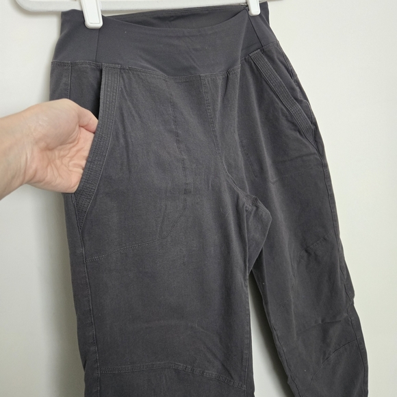 Patagonia elastic band cotton canvas hiking pants with pockets dark gray 8 - Picture 3 of 7